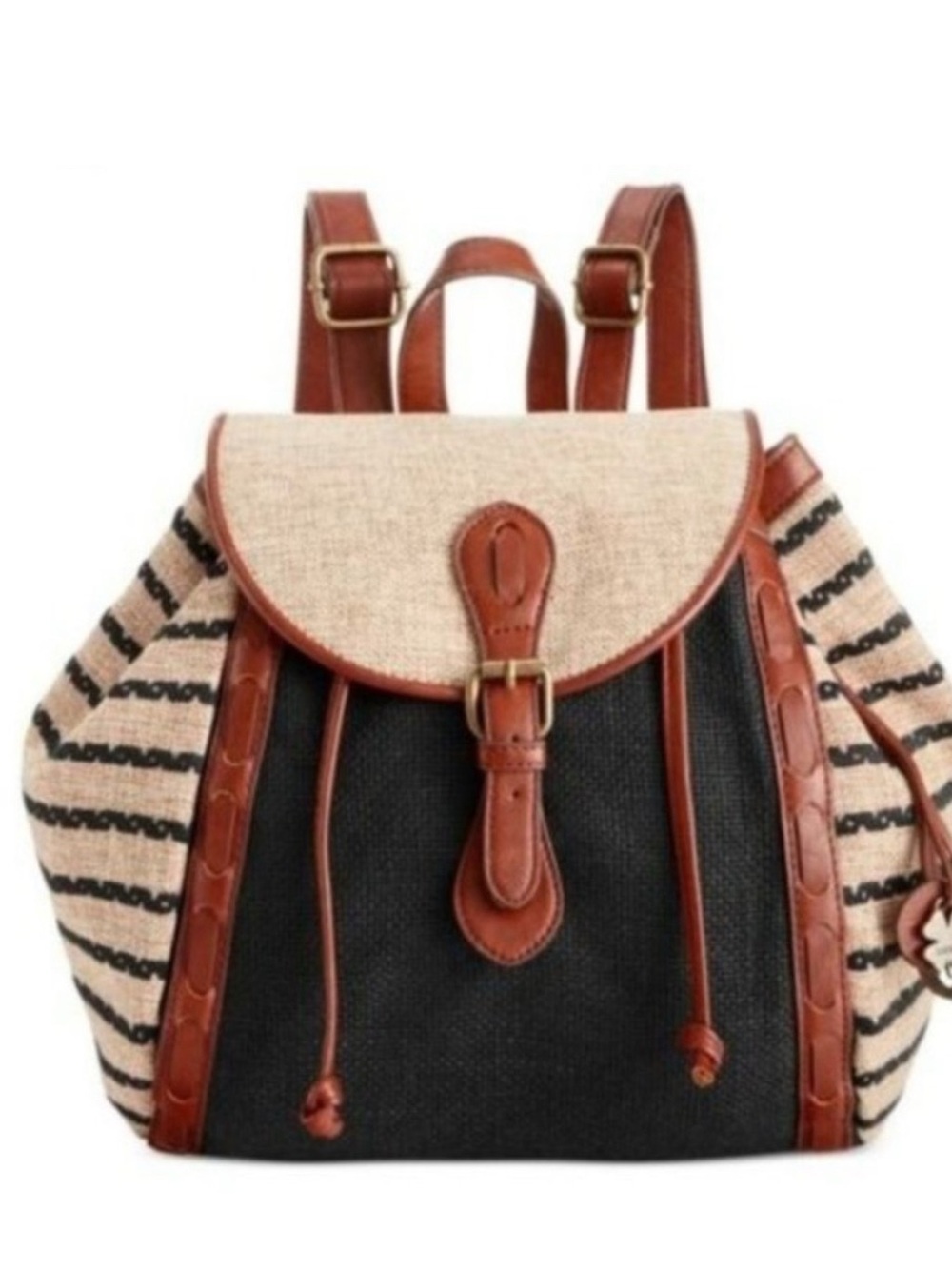 LUCKY BRAND Linen & Leather Kendal Backpack Purse